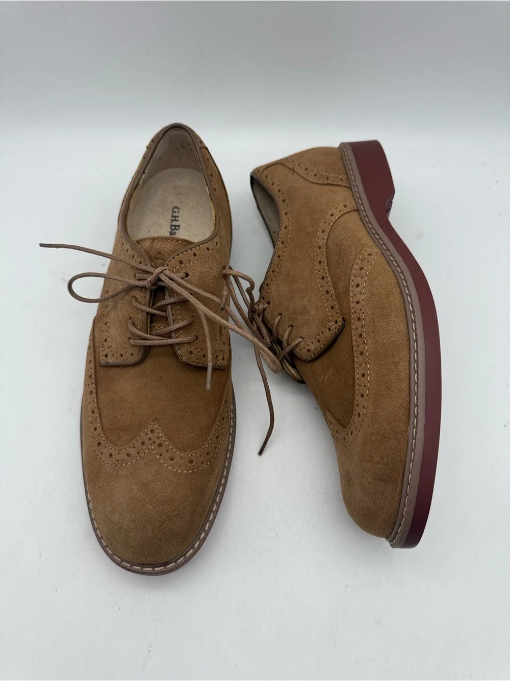 BRAND NEW GH Bass & Co Mens Pembroke Tan Suede Wingtip Brogue Size 9.5 M